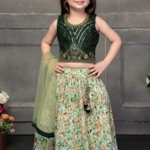 GIRLS MULTICOLORED  ETHNIC LEHENGA CHOLI SET